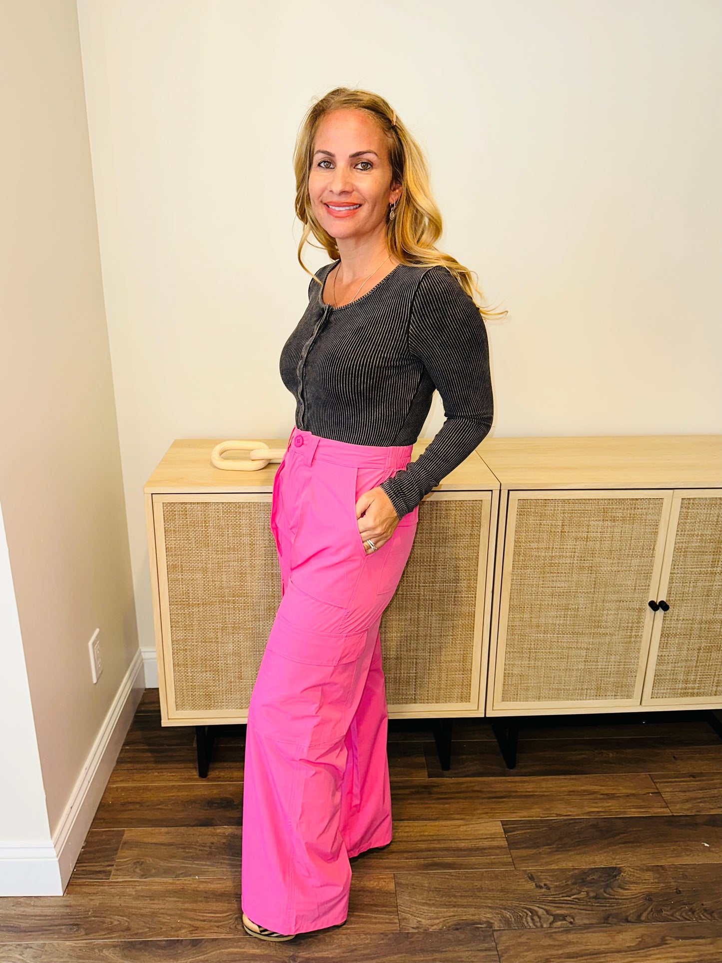 Pink Dressy Cargo Pant