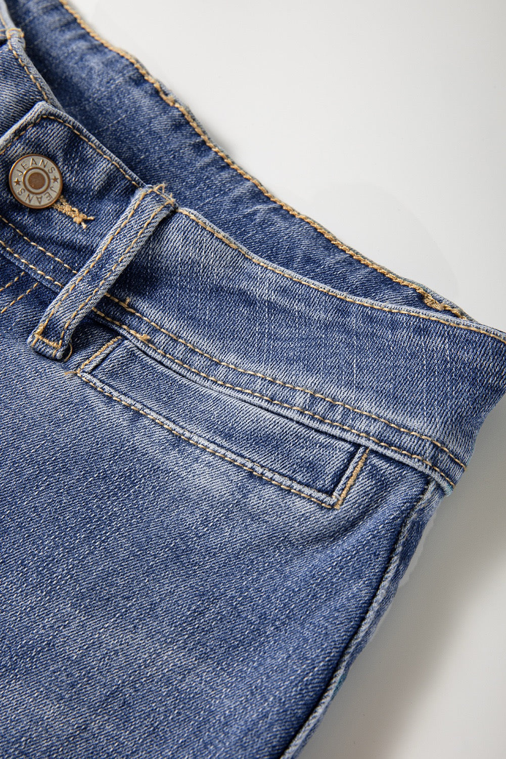 High Rise Button Zip