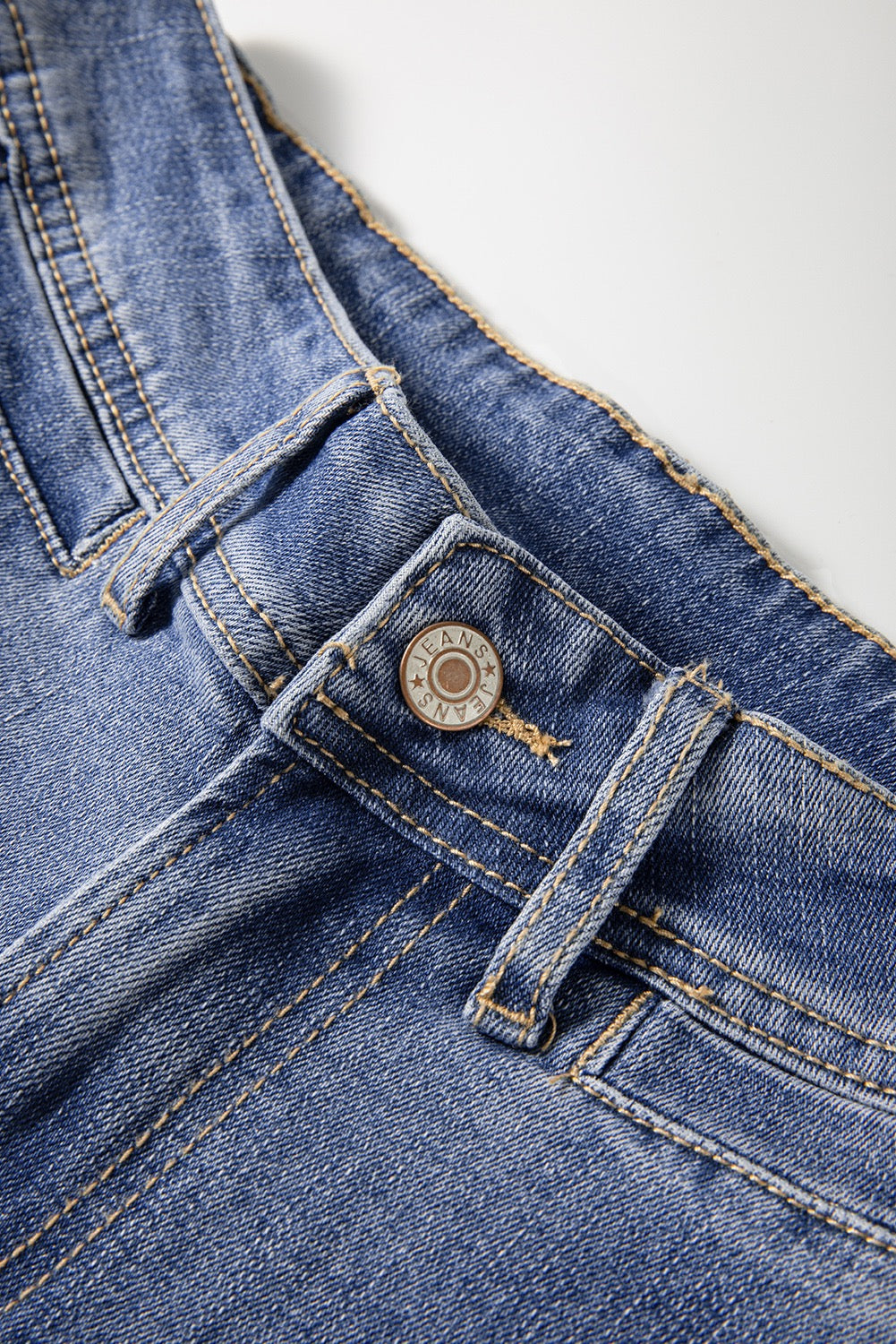 High Rise Button Zip