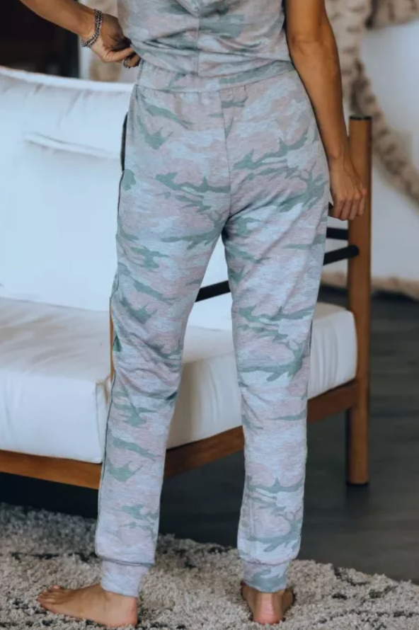 Sleeveless Camo Two-Piece Set