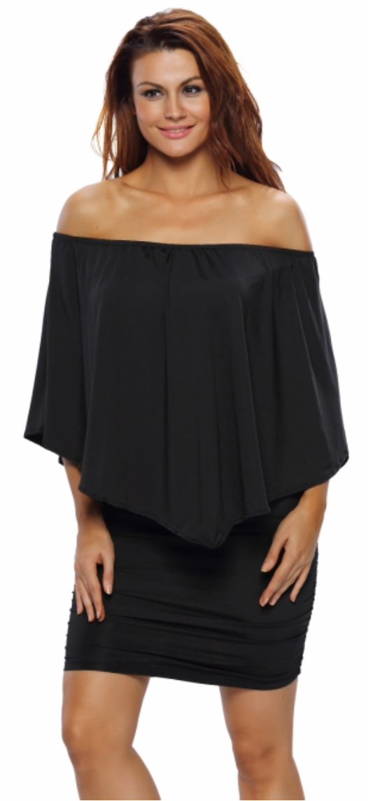 Multiple Dressing Layered Mini Poncho Dress