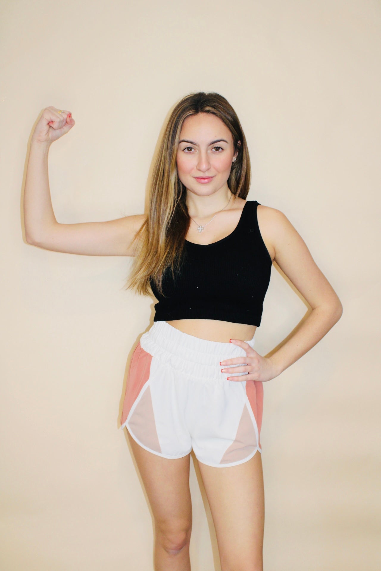 Beige Active Shorts