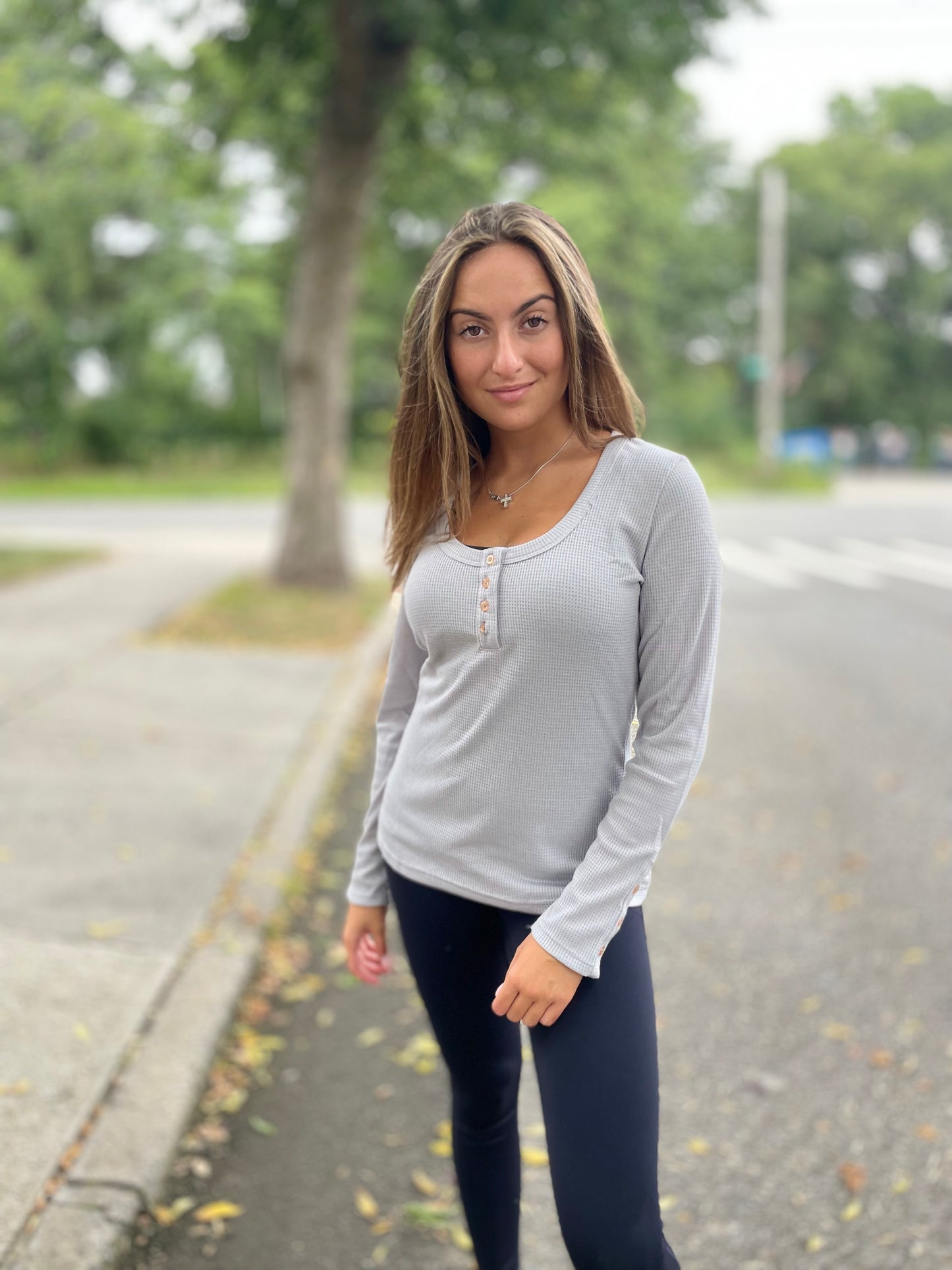 Button Long Sleeve Top