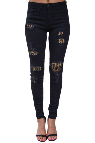 Black leopard Jean