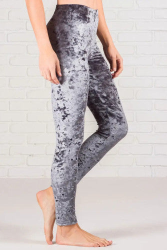 Grey Velvet Legging