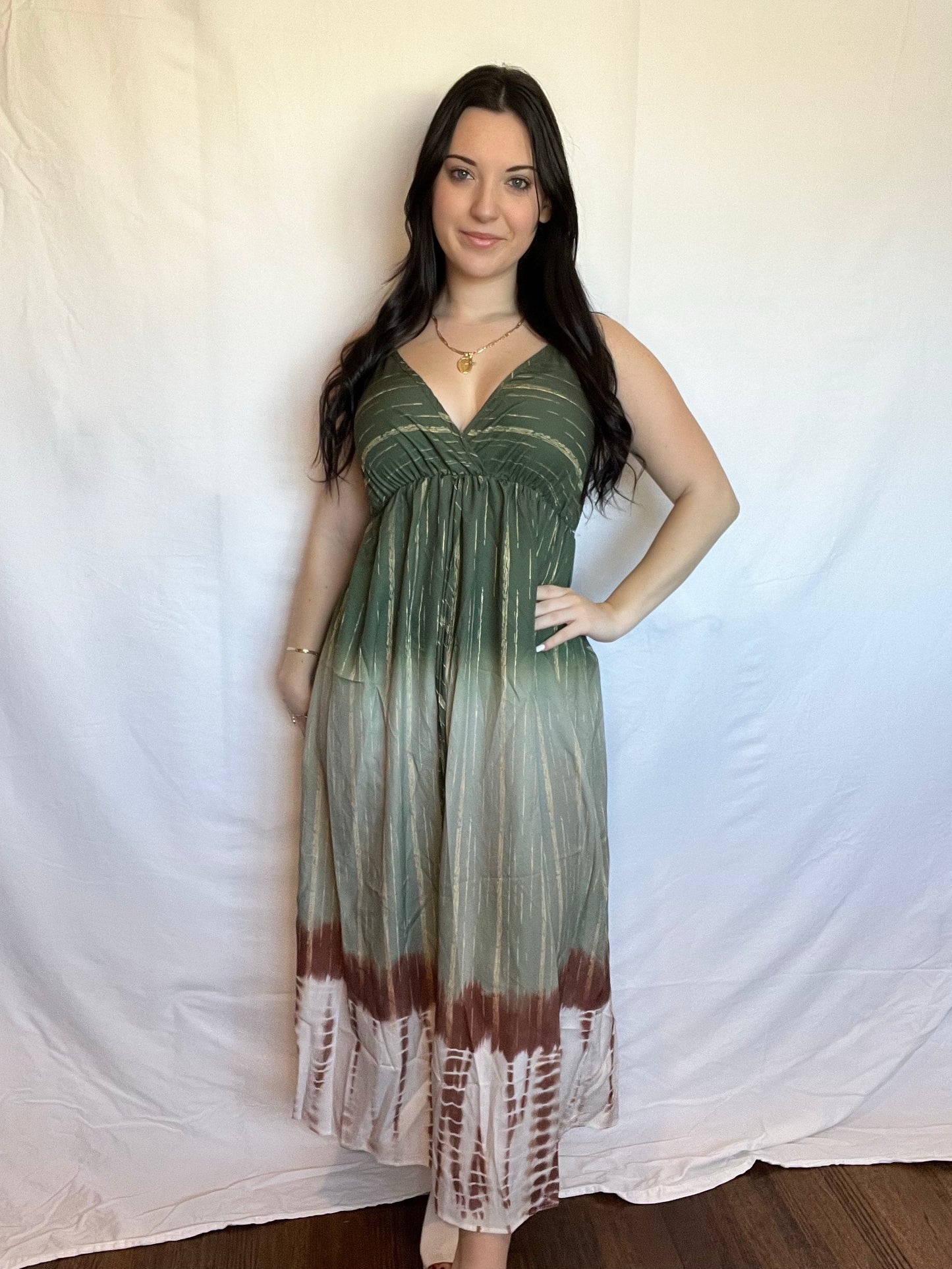 Tie dye ombré maxi dress