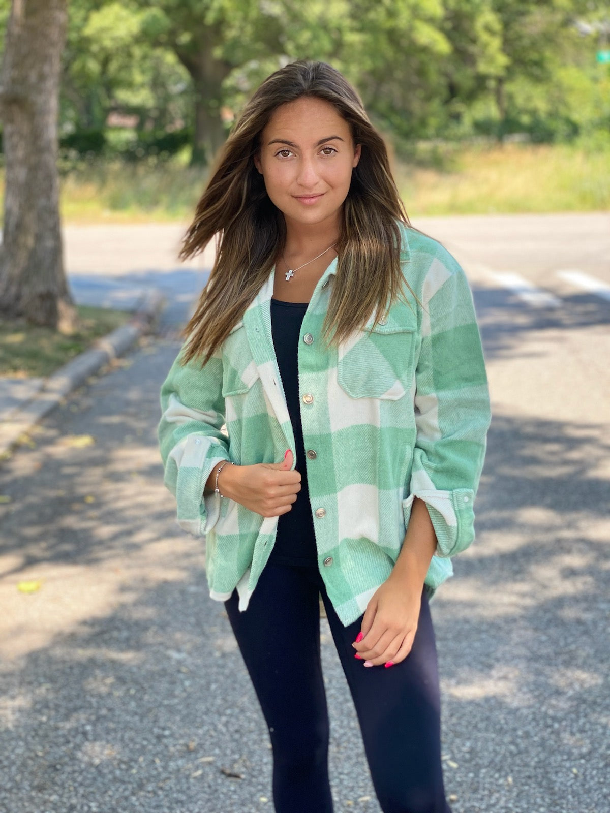 Plaid Button Down Shaket 4 colors