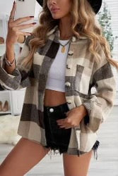 Plaid Shacket with plaid buttons