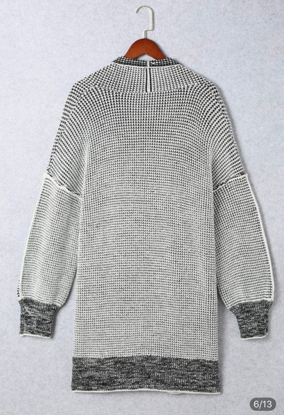 Textured knit cardigan sweater