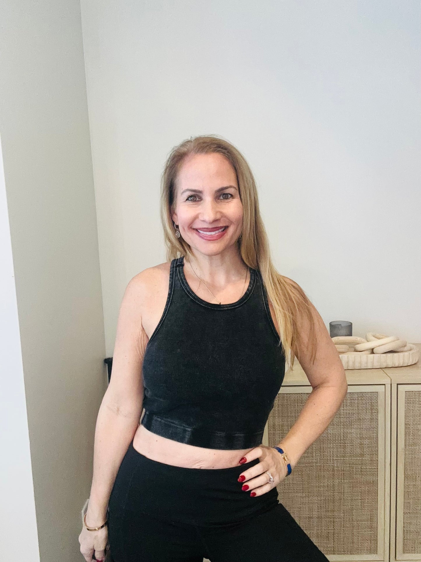 Ribbed  Tank Tops with Pads