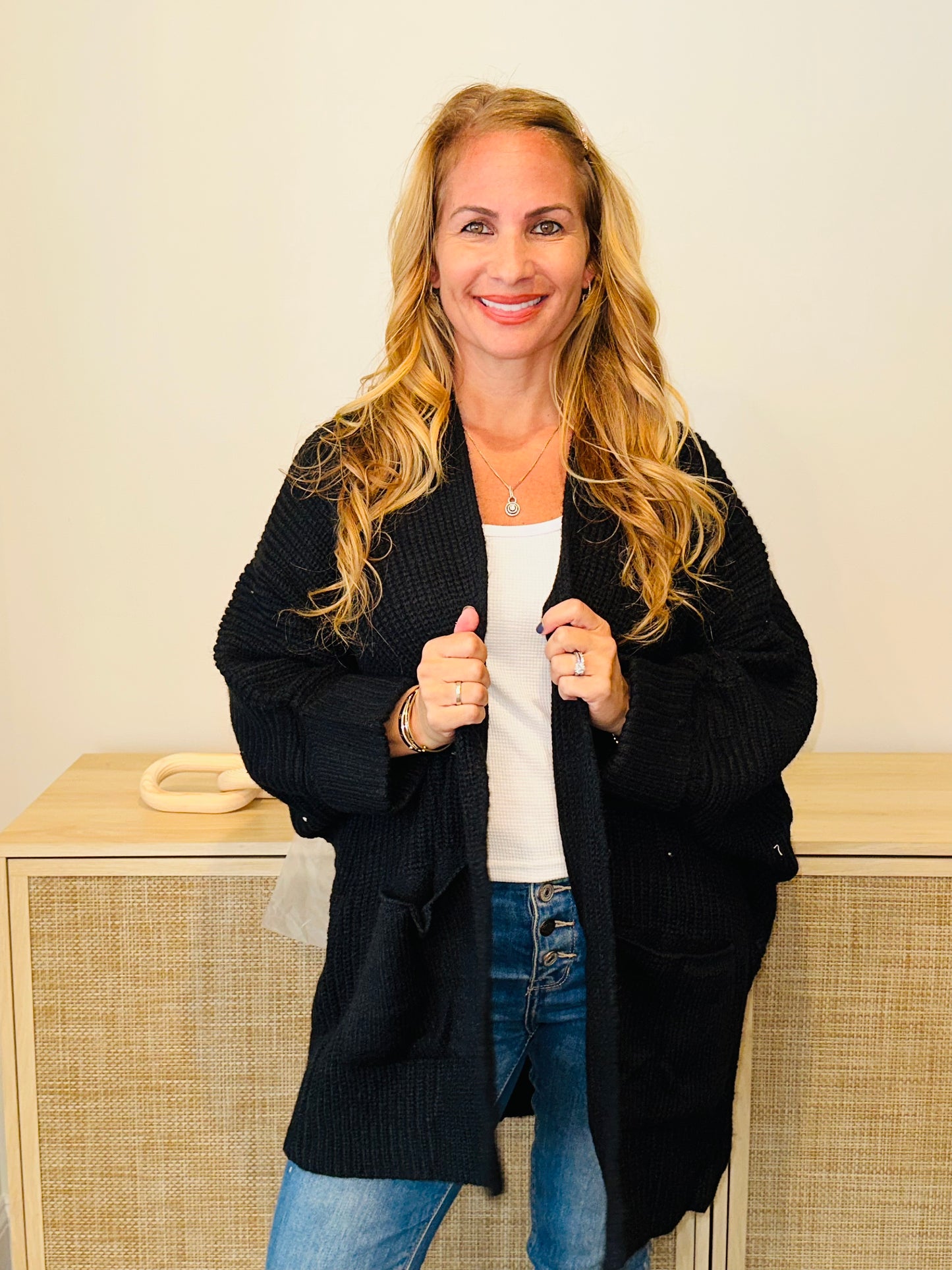 Open Cardigans Two Colors with Pockets