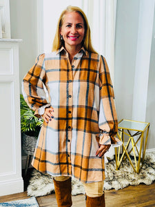 Plaid shirt dress