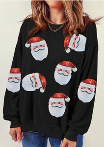 Black Santa Sequin Sweatshirt