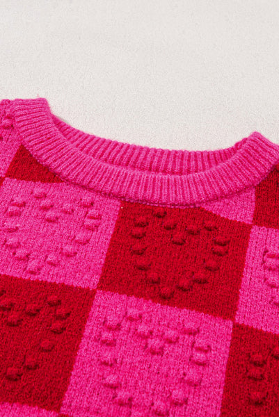 Dotted Heart Checker Sweater