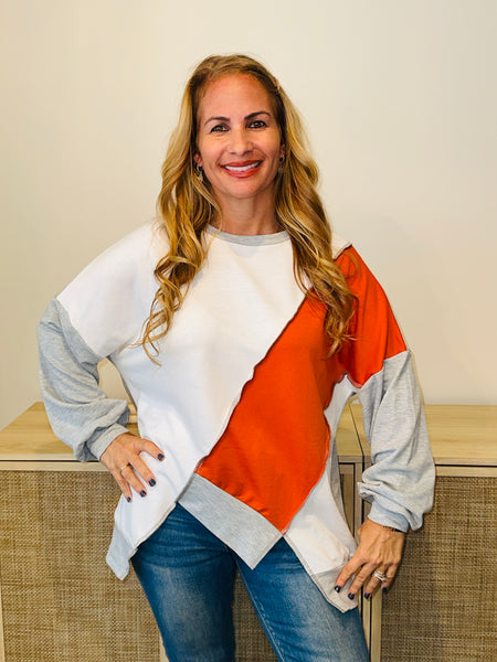 Casual Angled Longsleeve Top