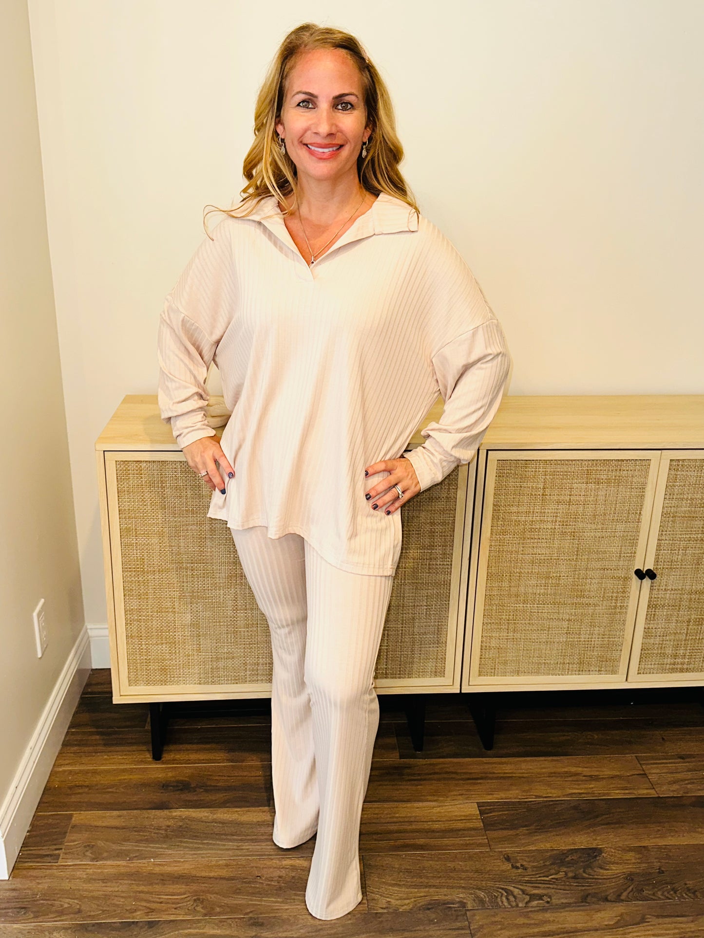 Beige Set Top and Bottom