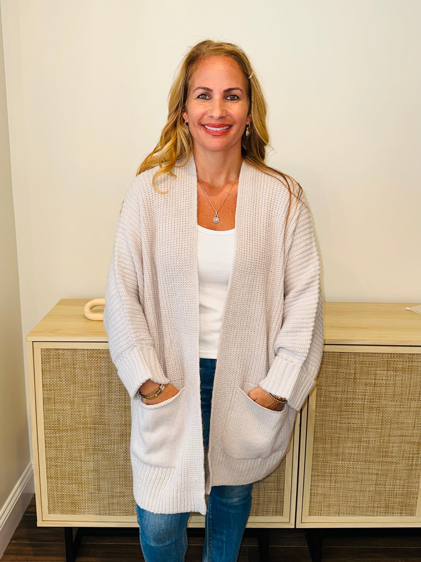 Open Cardigans Two Colors with Pockets