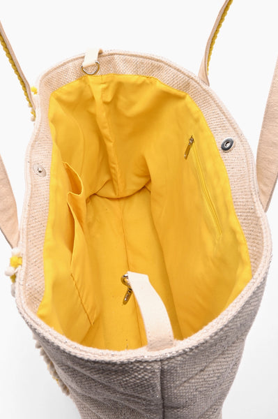 Lemon Beaded Tote Bag