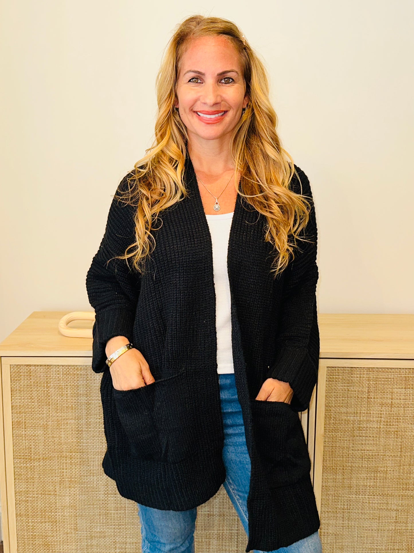 Open Cardigans Two Colors with Pockets