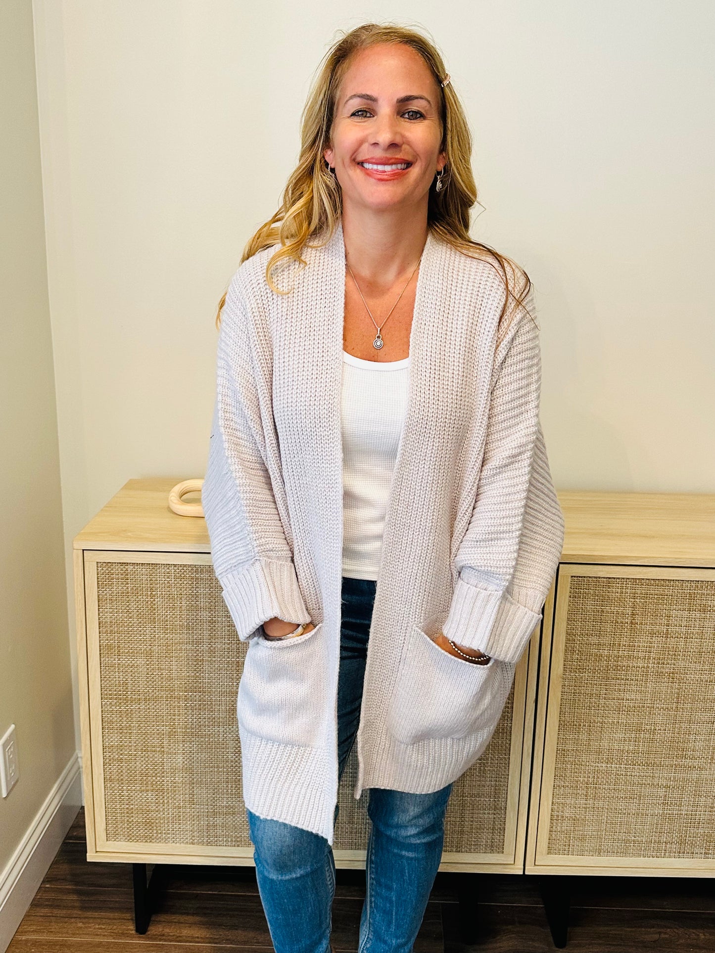 Open Cardigans Two Colors with Pockets