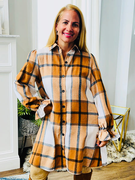 Plaid shirt dress