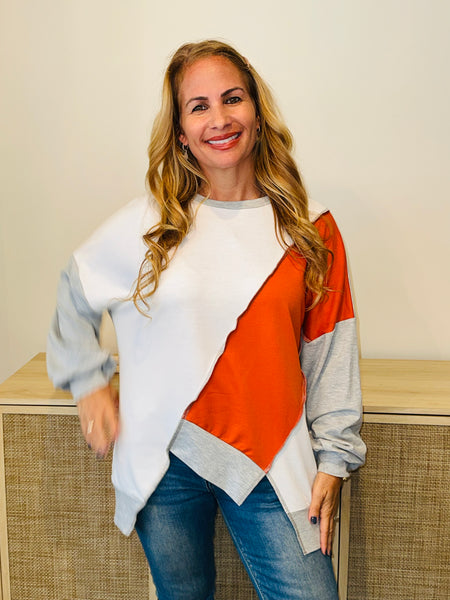 Casual Angled Longsleeve Top