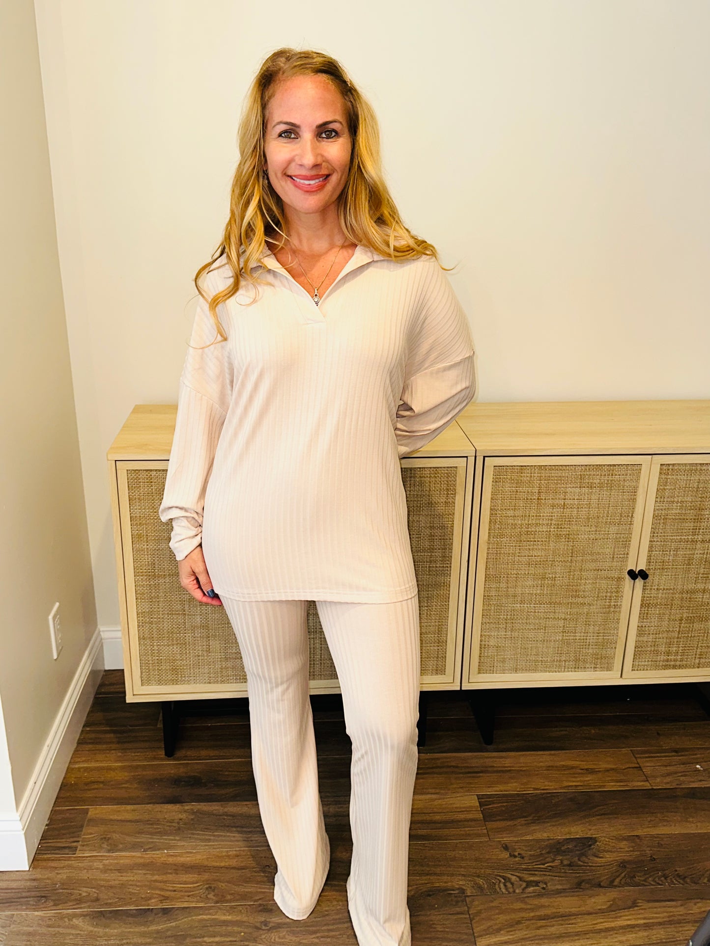 Beige Set Top and Bottom