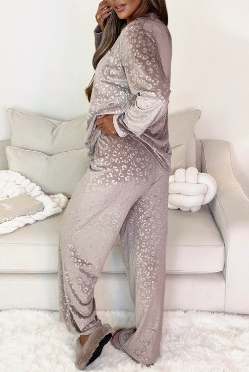 Leopard Print Shirt and Pants Pajama