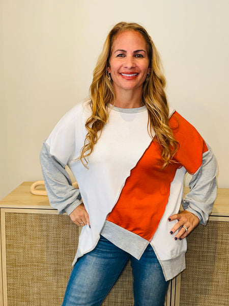 Casual Angled Longsleeve Top