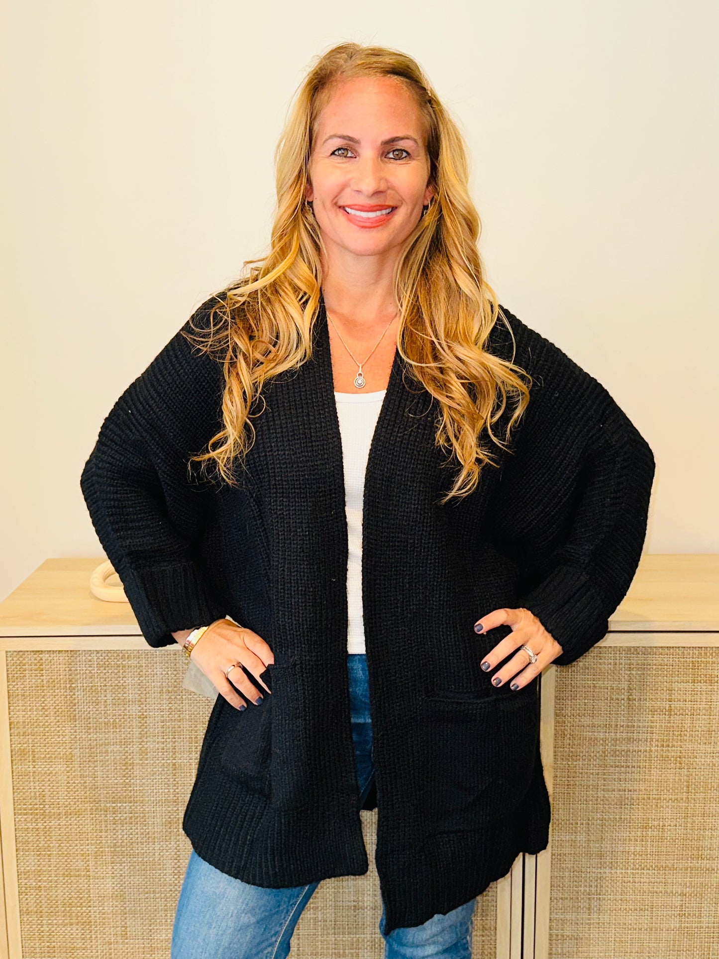 Open Cardigans Two Colors with Pockets