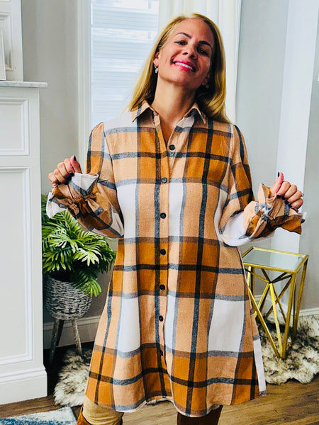 Plaid shirt dress
