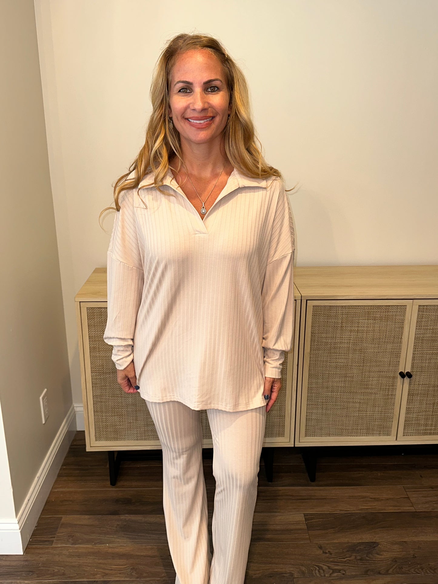 Beige Set Top and Bottom