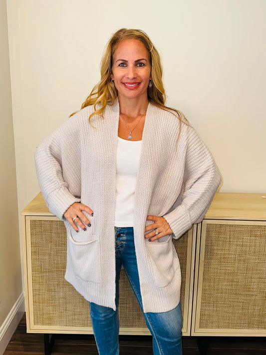 Open Cardigans Two Colors with Pockets