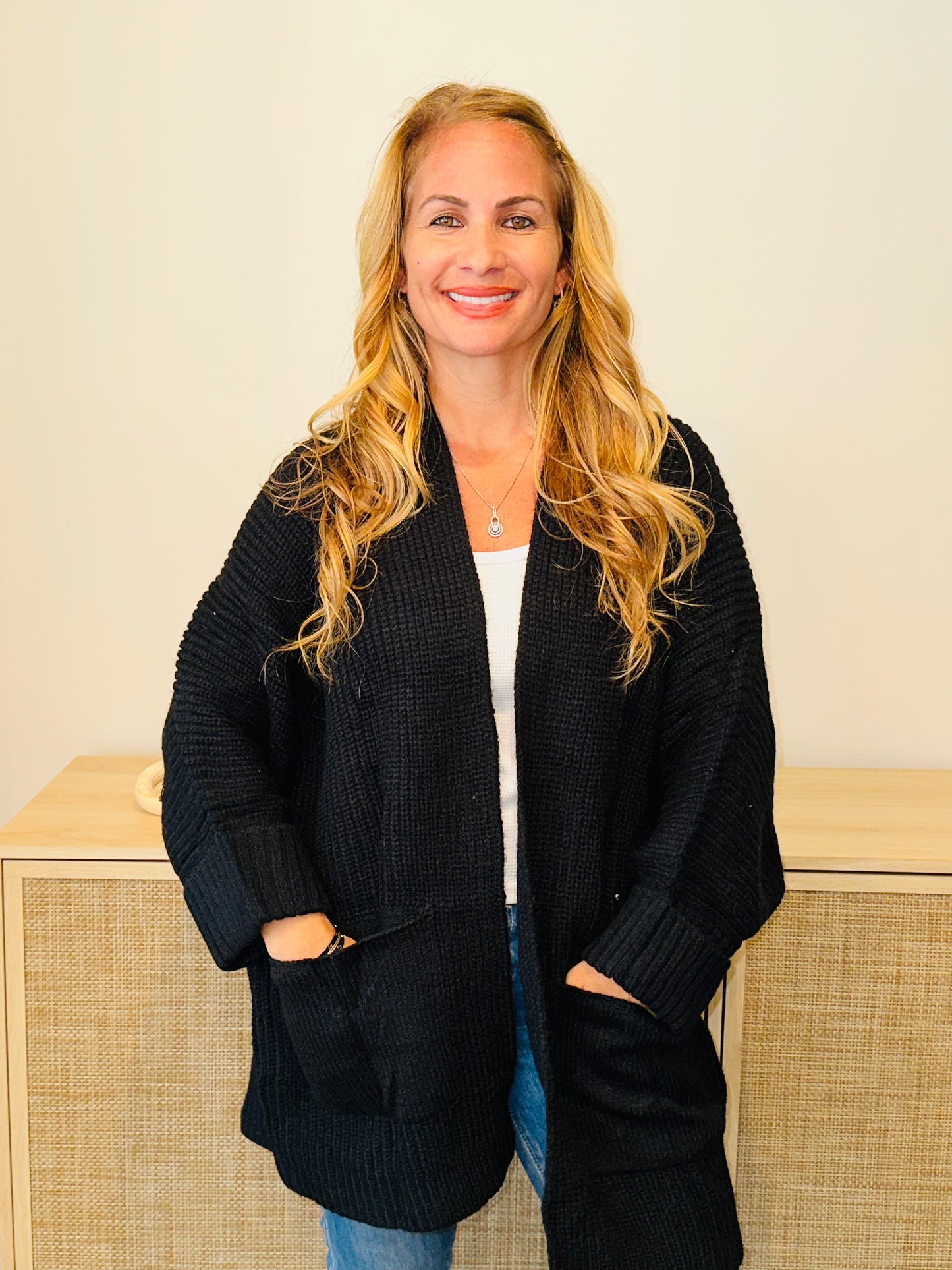 Open Cardigans Two Colors with Pockets