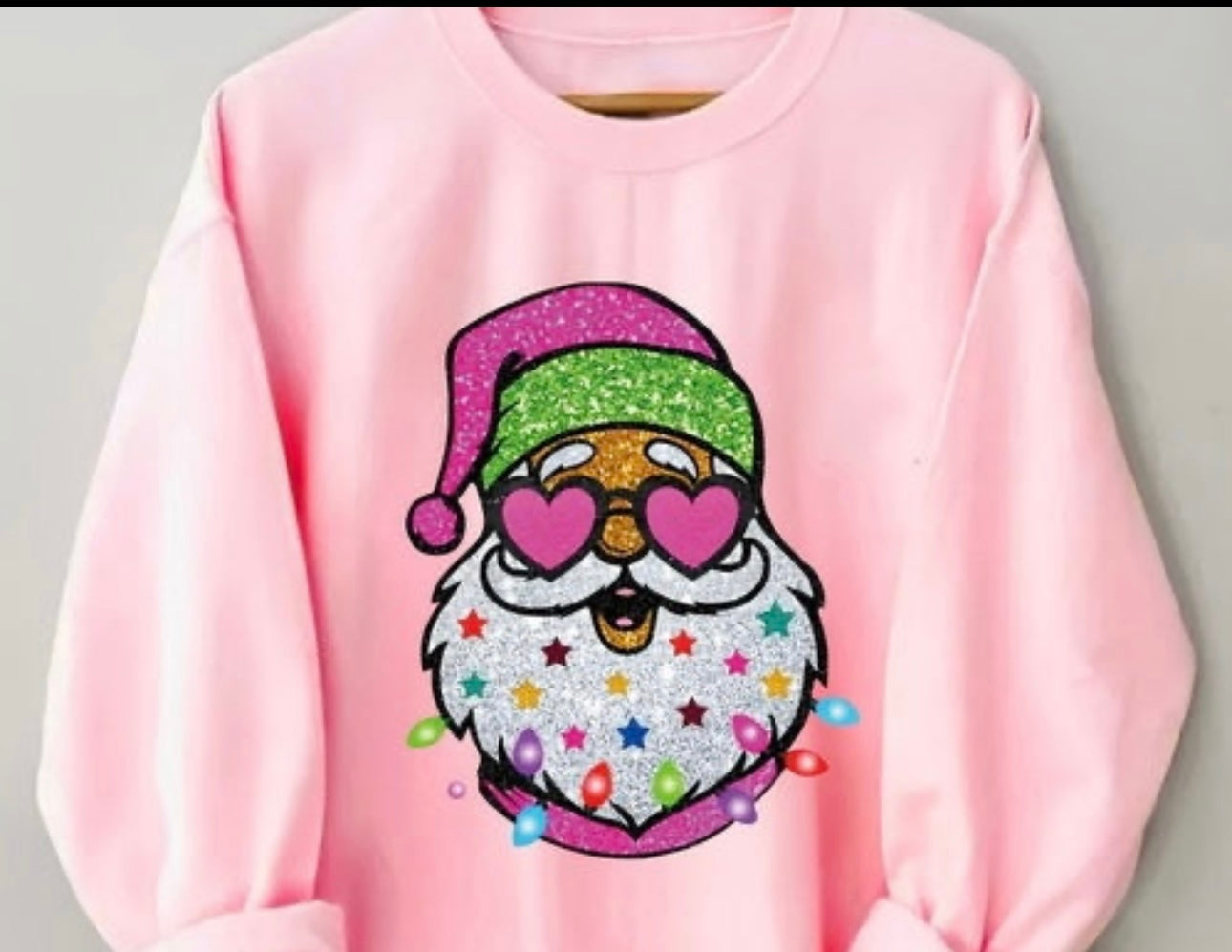 Santa Glitter DTF Sweatshirt