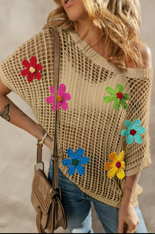 Fllower Crochet Top
