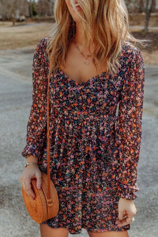 Long sleeve floral dress