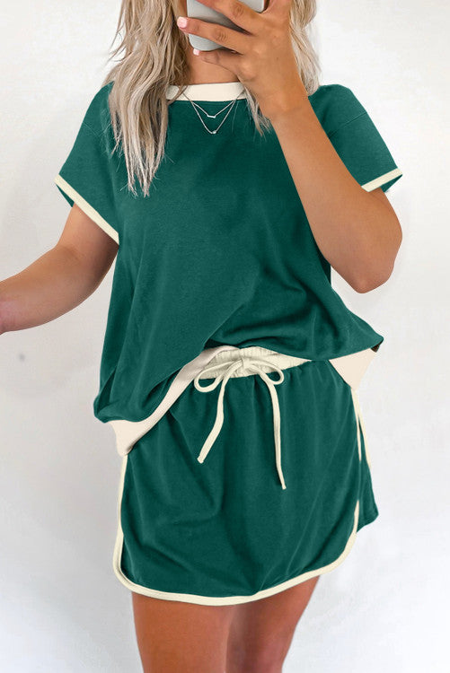 T Shirt and Skirt 2Pcs Skort Set