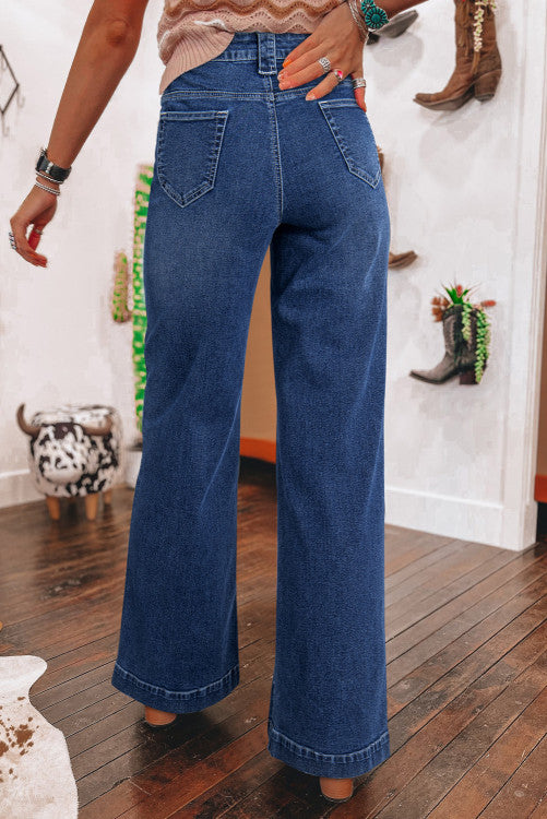 High Waist Jeans with Pockets