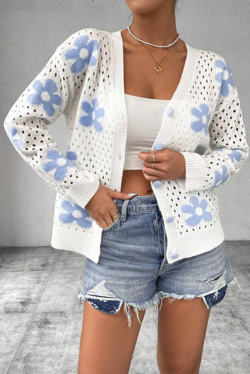 Flower Cardigan Sweater