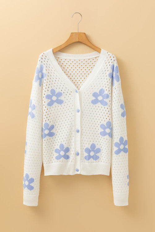 Flower Cardigan Sweater