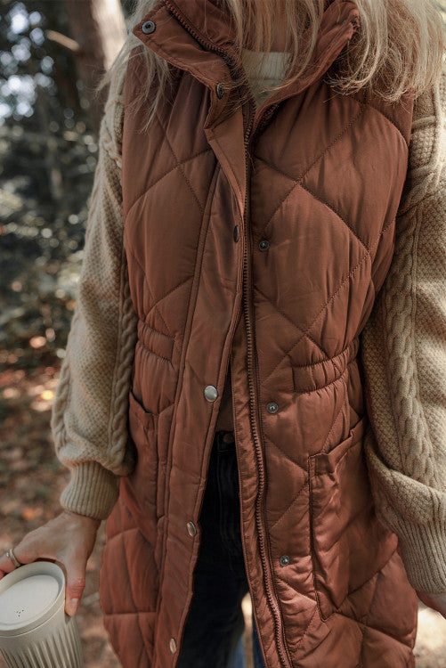 Brown Quilted Vest