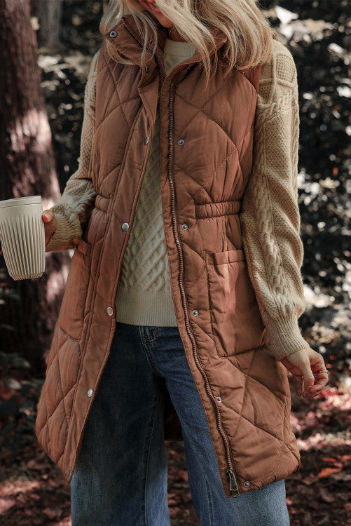 Brown Quilted Vest
