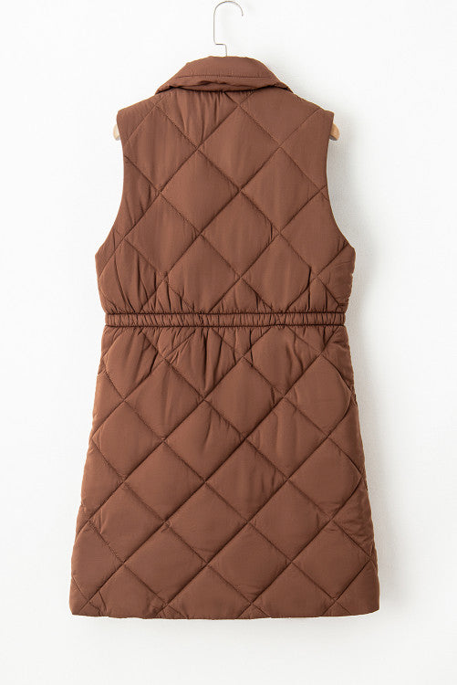 Brown Quilted Vest
