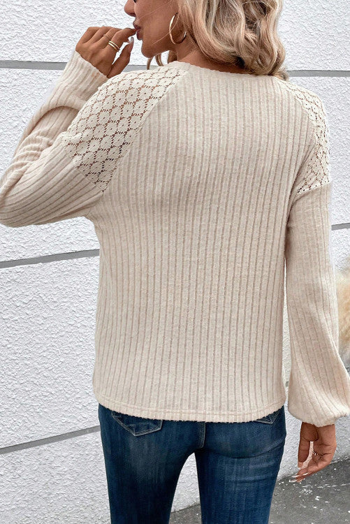 Ribbed Button Top