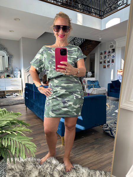 Grey and green camo dresses