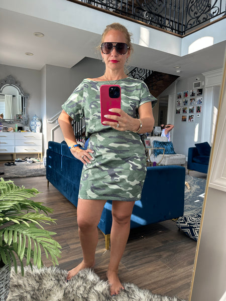 Grey and green camo dresses
