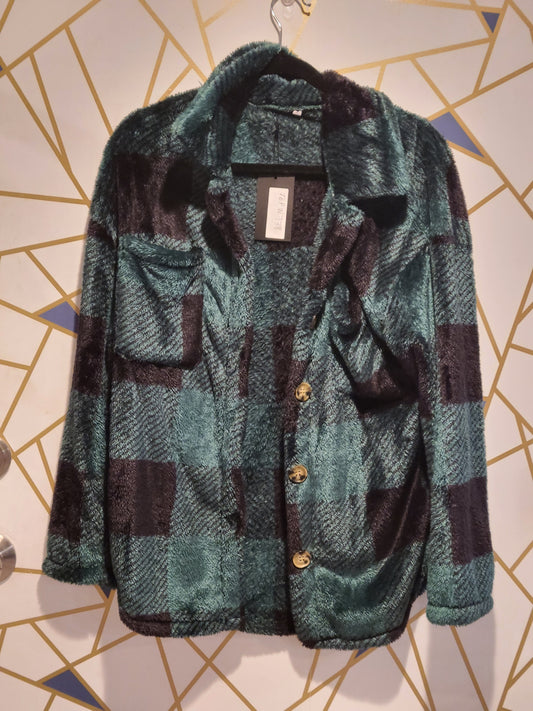 Sherpa plaid jacket