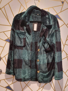 Sherpa plaid jacket