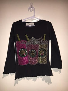 Coffee black long sleeve top